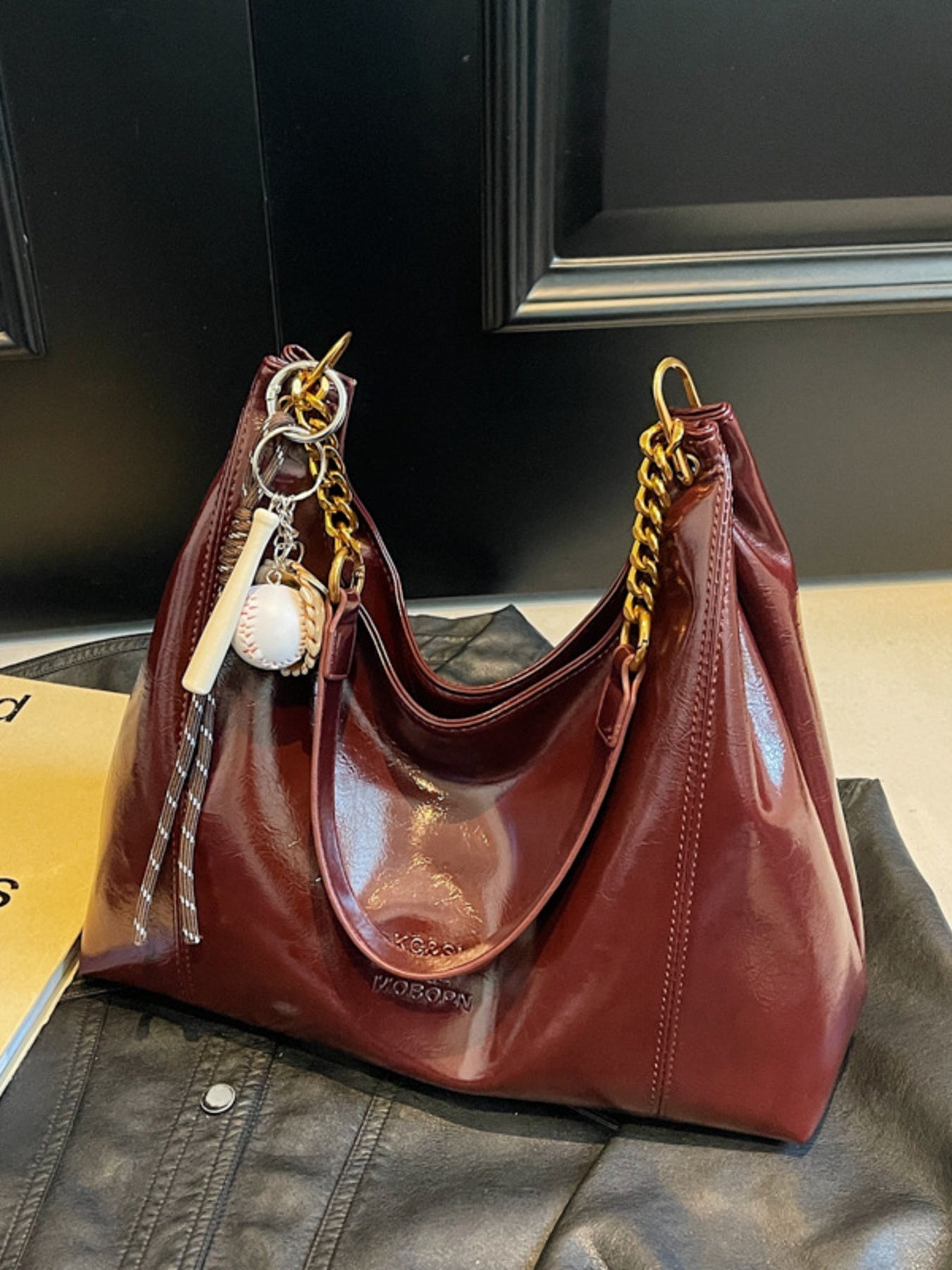 Leather Chain Shoulder Bag
