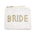 White Seed Beaded "Bride" Coin Purse