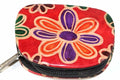 Groovy Flower Leather Coin Purse Embossed Zip Compact