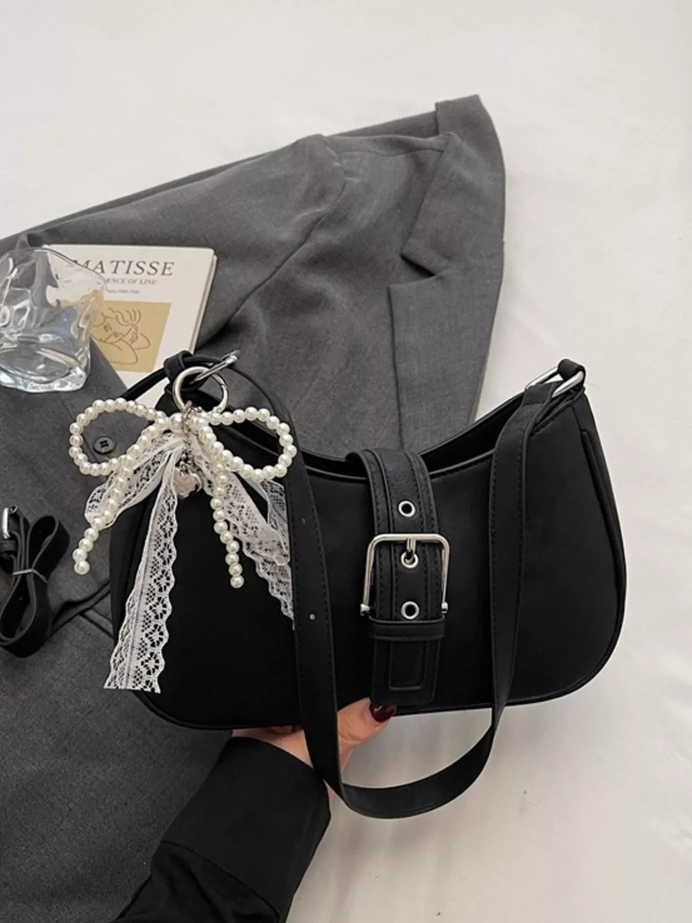 Buckle Decor Shoulder Bag