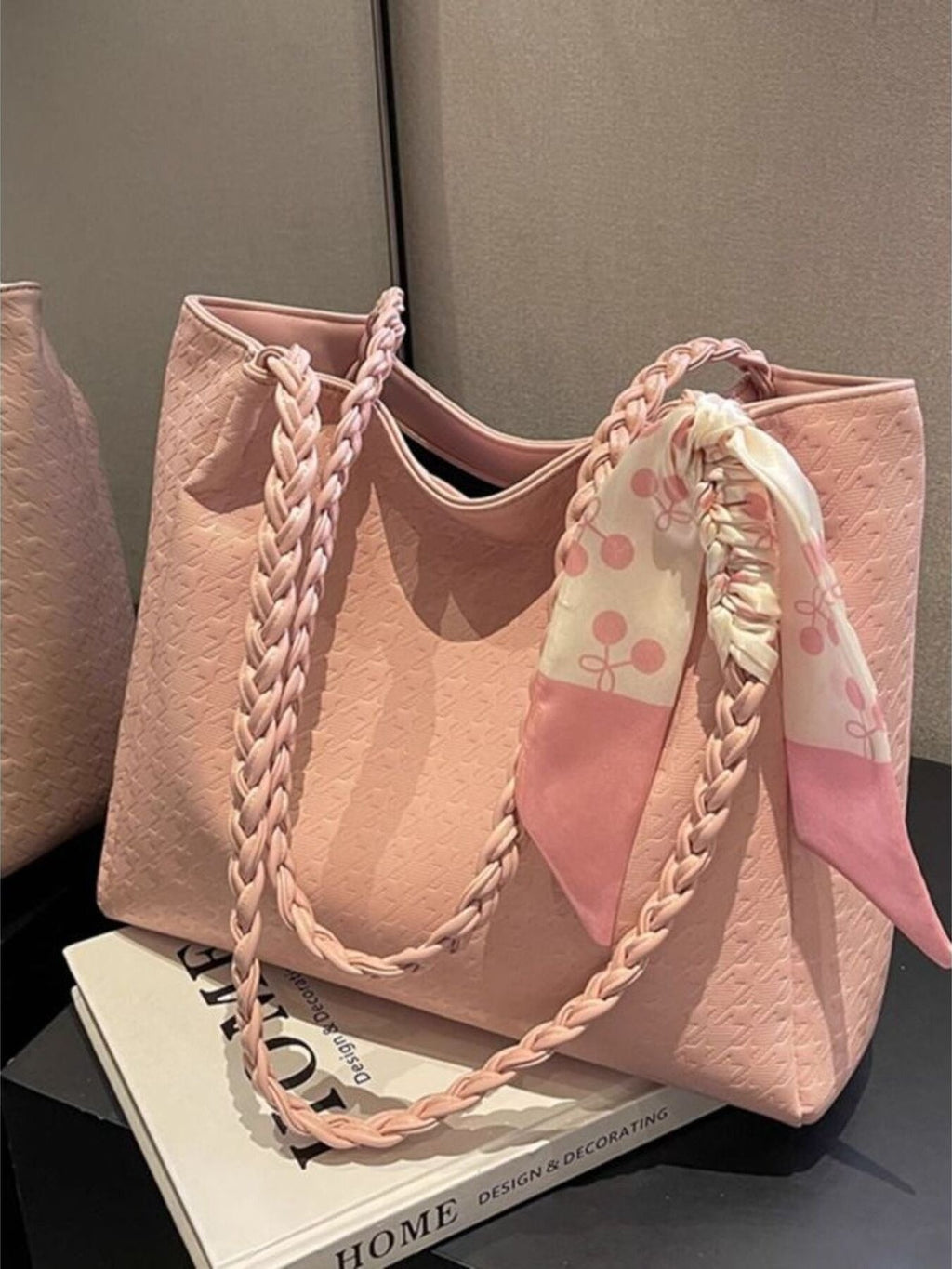 Braided Handle Tote Bag