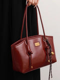 Leather Shoulder Bag with Knot Detail