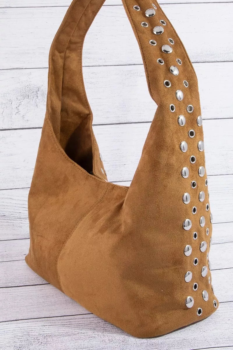Fame Multi Rivet Studded Shoulder Bag