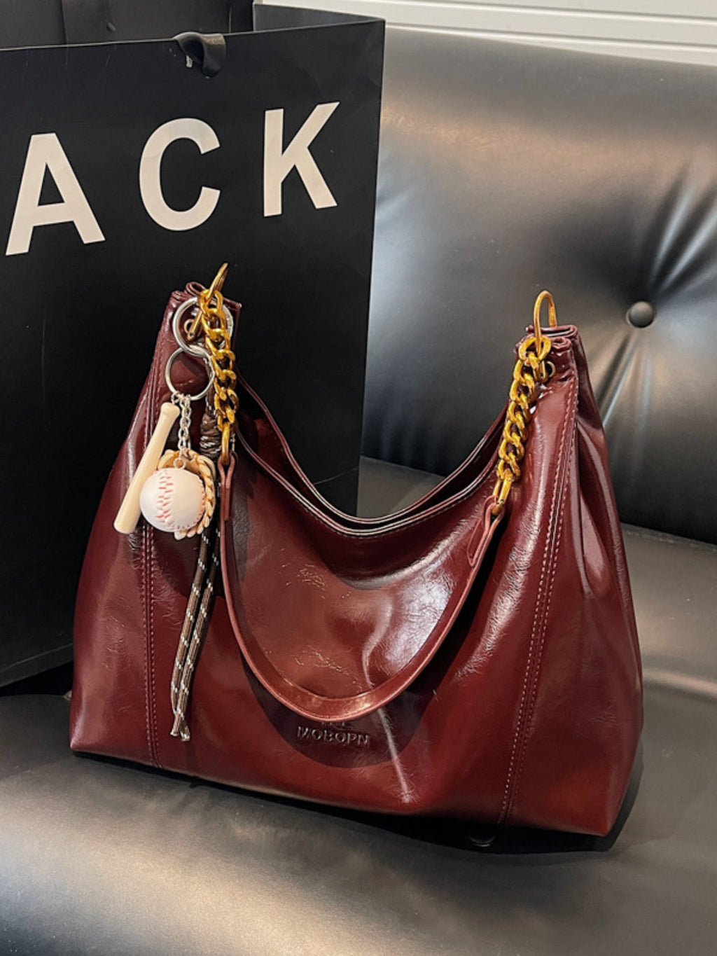 Leather Chain Shoulder Bag