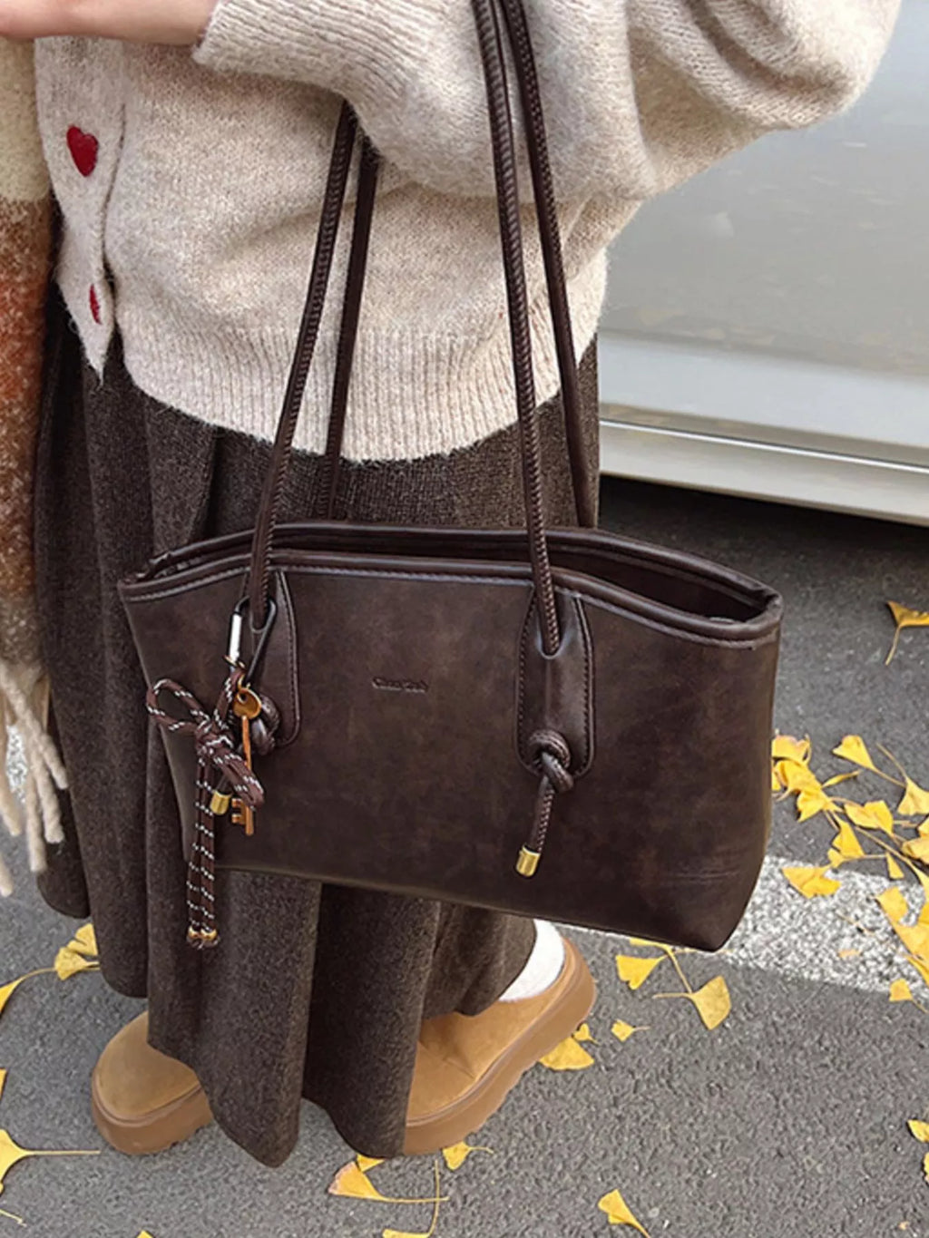 Vintage Style Leather Shoulder Bag