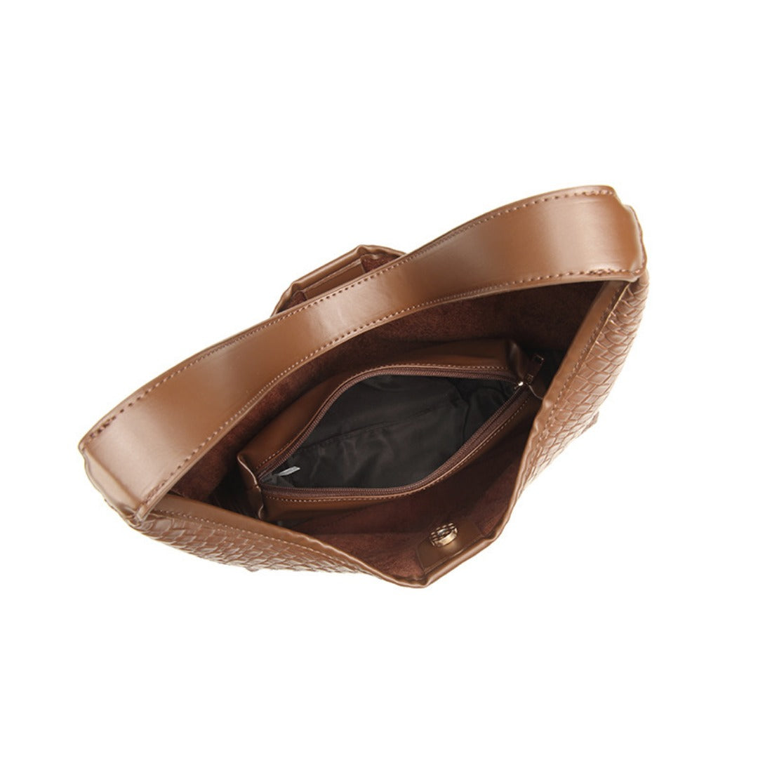 Soft leather woven hobo bag for women, tote bag for women, casual large capacity handheld shoulder bag, shoulder hobo purse