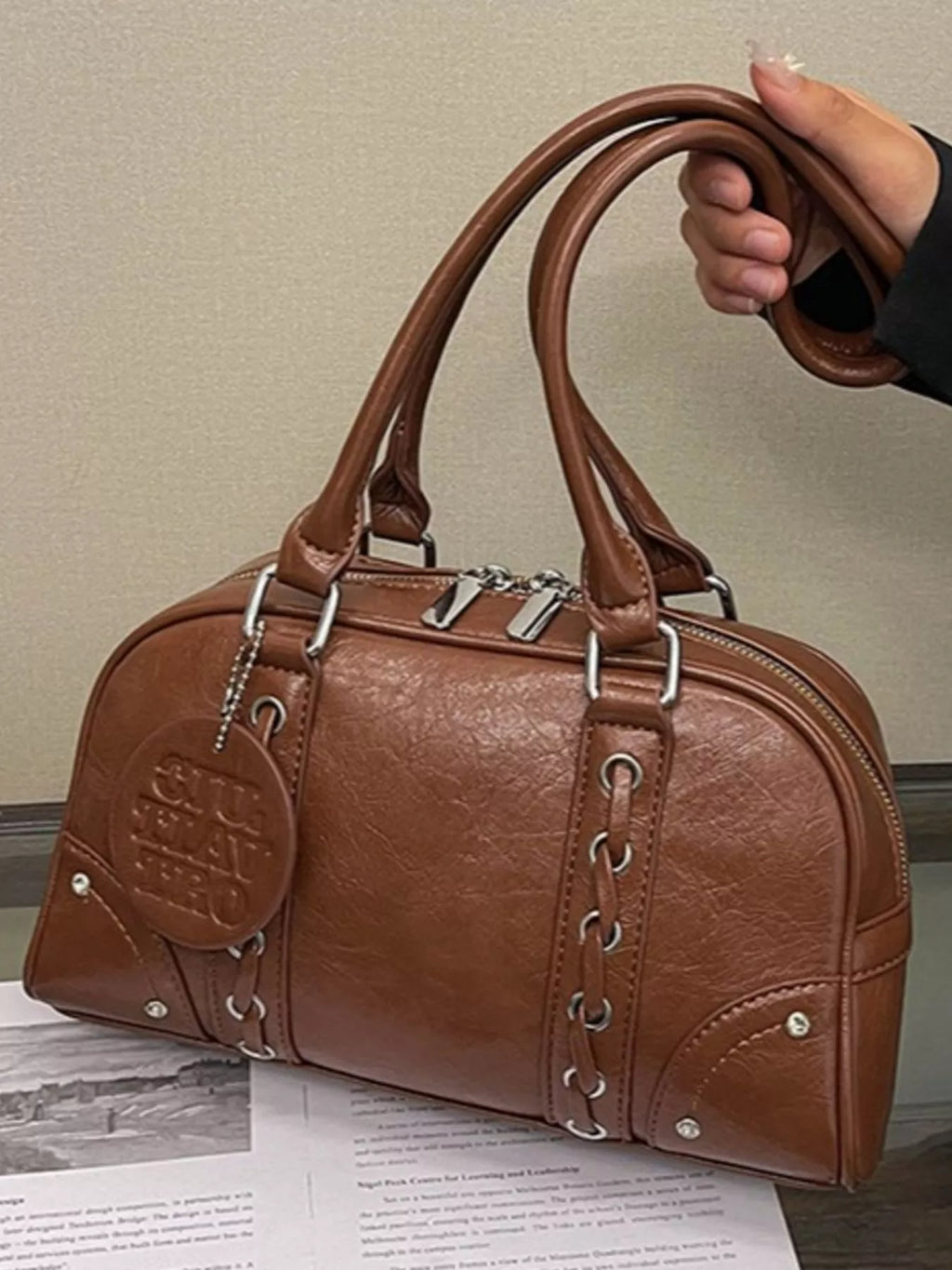 Vintage Style Leather Shoulder Bag