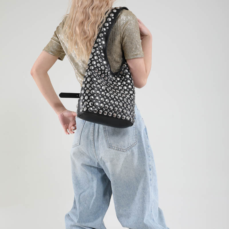New Punk-style Studded Single-shoulder Bag