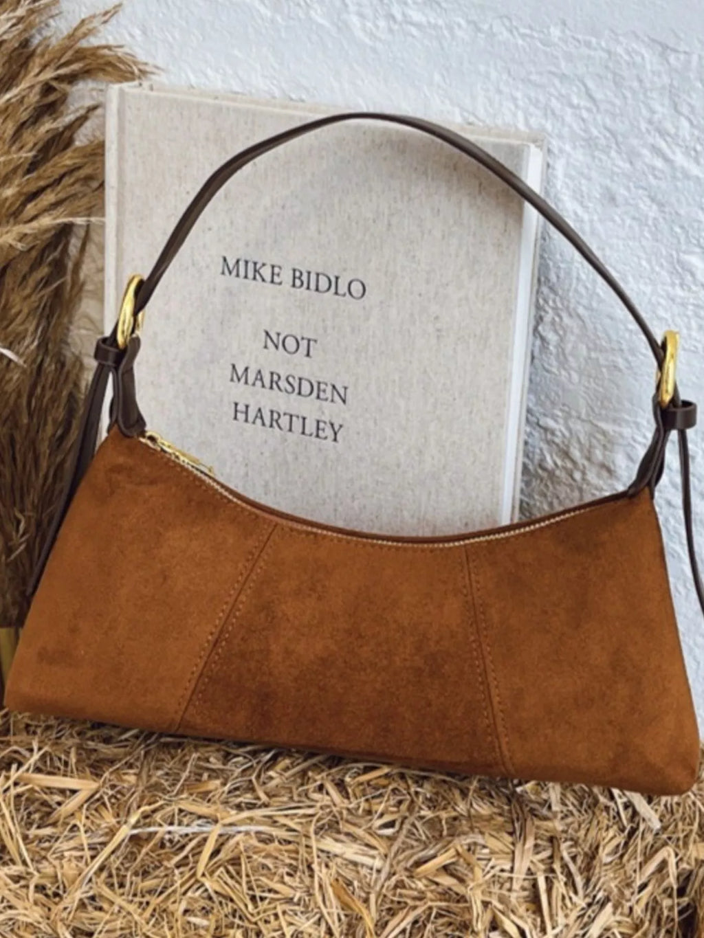 Vintage Suede Hobo Shoulder Bag