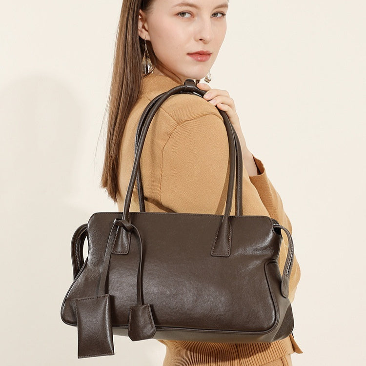 Retro Shoulder Underarm Niche Genuine Leather Bag