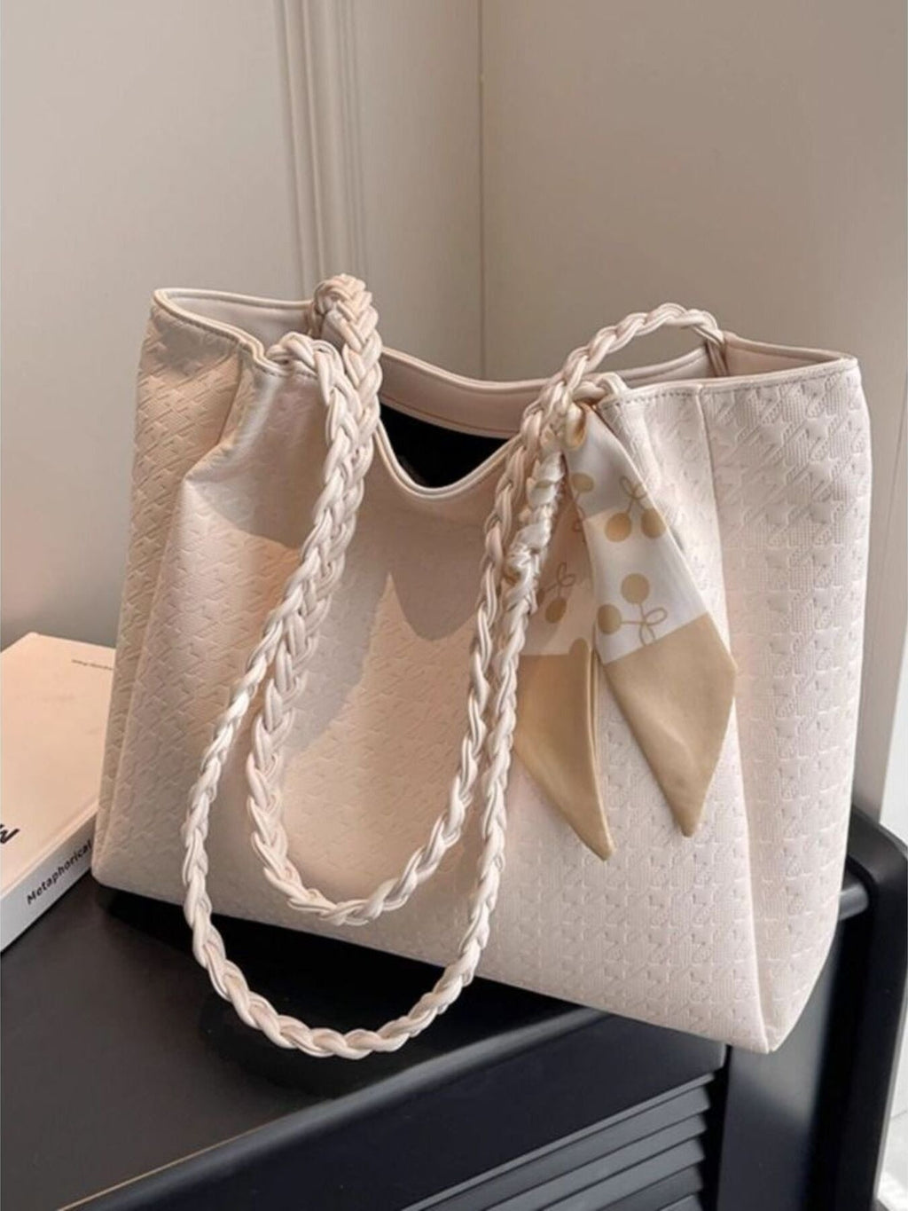 Braided Handle Tote Bag