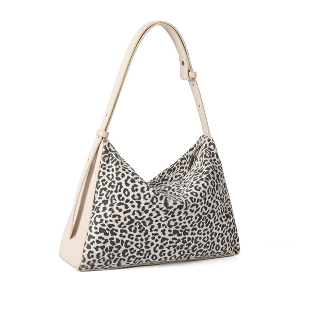 Leopard print autumn and winter small hobo bag, fashionable large capacity shoulder bag women, retro design commuter shoulder handbag