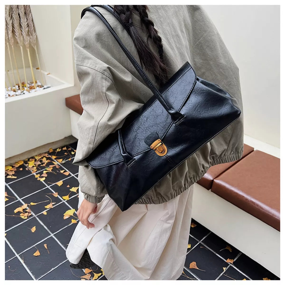 Vintage Style Leather Shoulder Bag