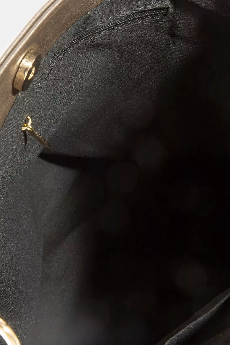 Fame Studded Leather Bucket Bag
