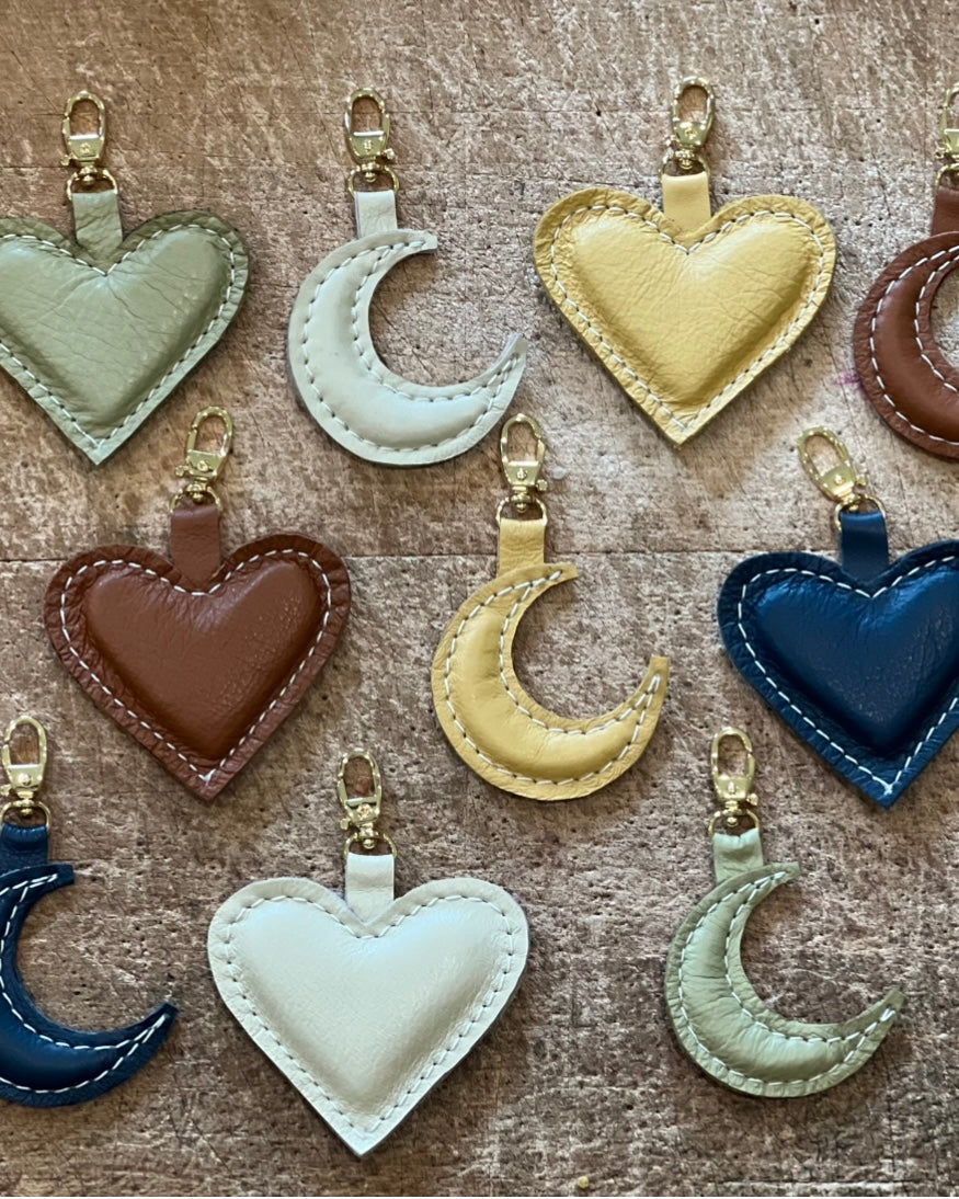 Leather Moon Charm