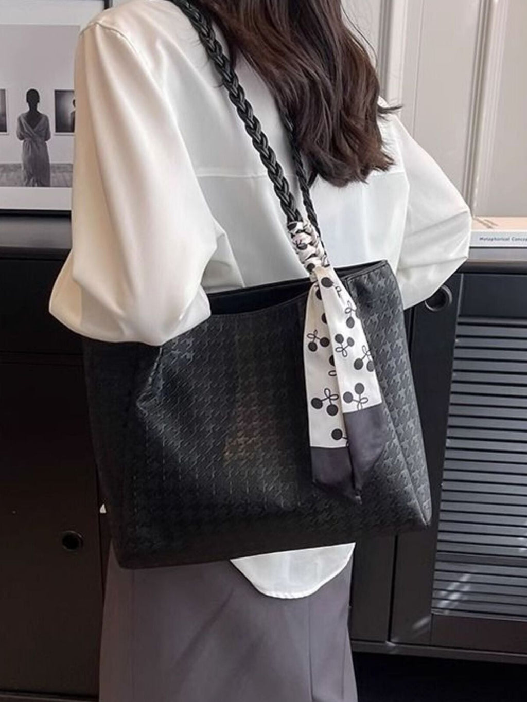 Braided Handle Tote Bag
