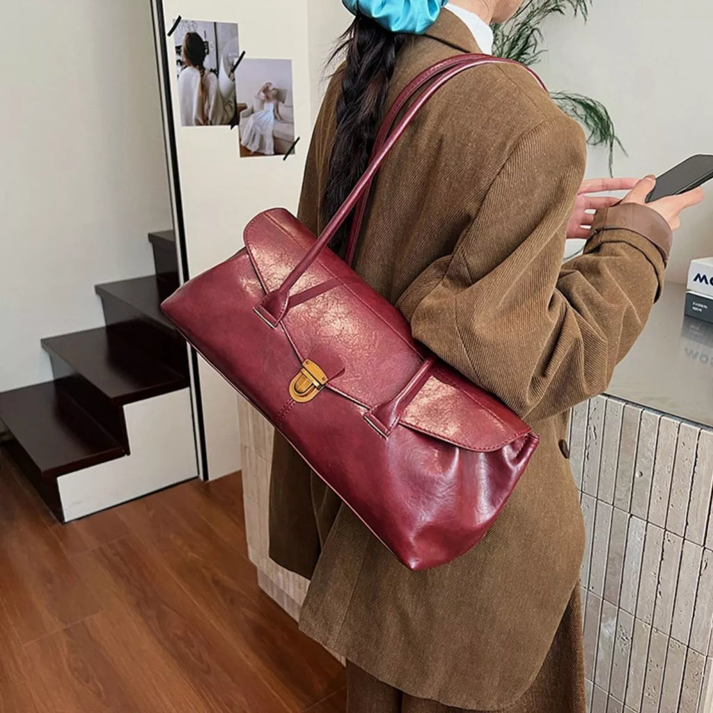 Vintage Style Leather Shoulder Bag