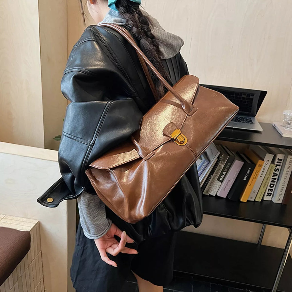 Vintage Style Leather Shoulder Bag