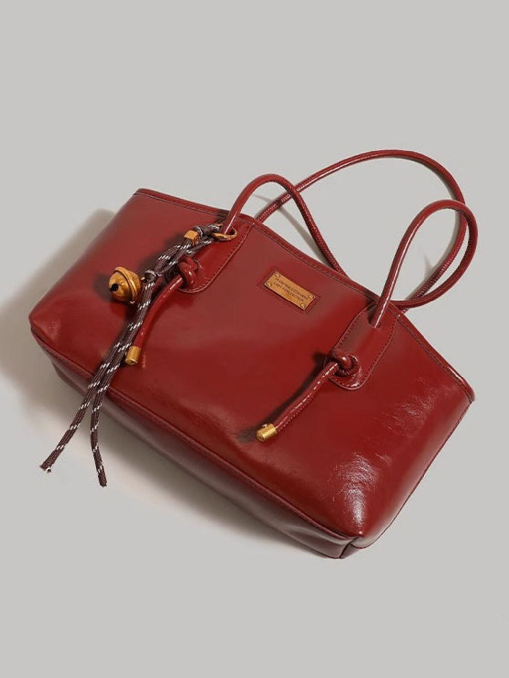 Leather Shoulder Bag with Knot Detail