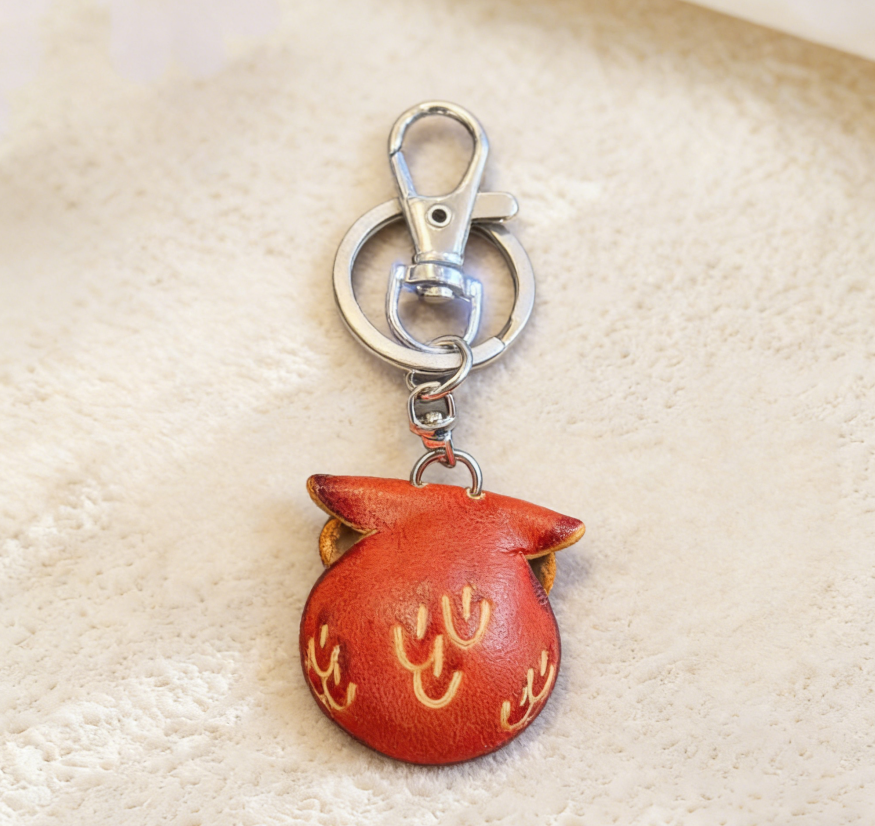 Owl Leather Keychain