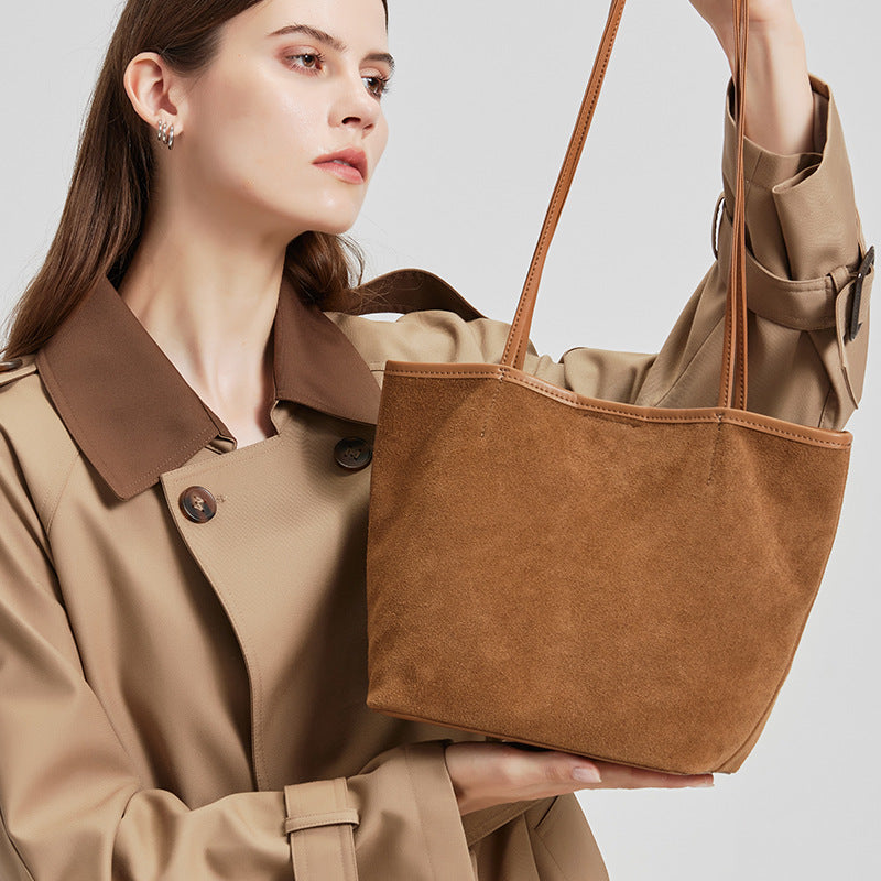 Tote Bag Womens Large-Capacity Genuine Leather Shoulder Bag