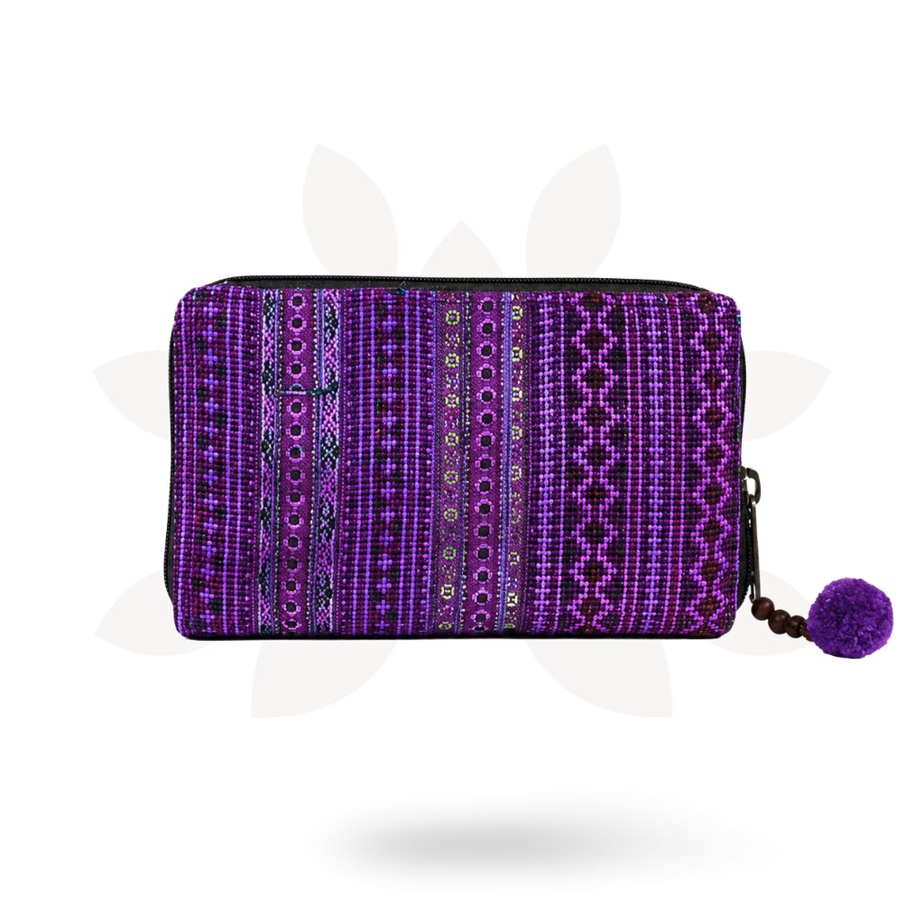 Diamond Upcycled Hmong Textile Cross-stitch Wallet - Thailand