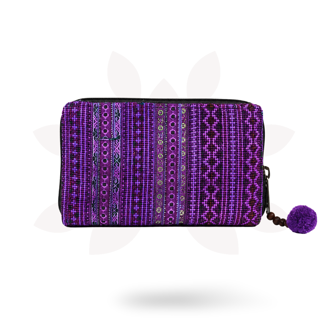 Diamond Upcycled Hmong Textile Cross-stitch Wallet - Thailand