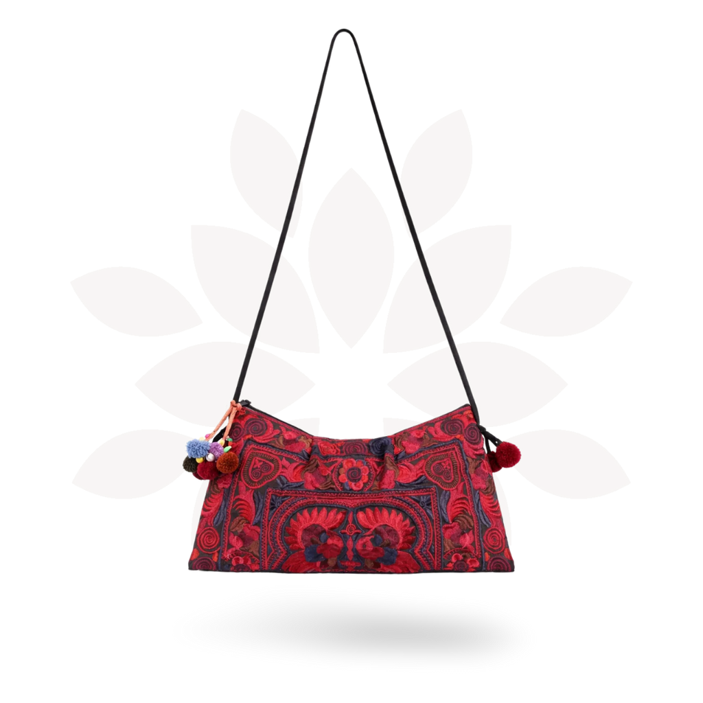 Leyla Embroidered Crossbody Hmong Purse - Thailand
