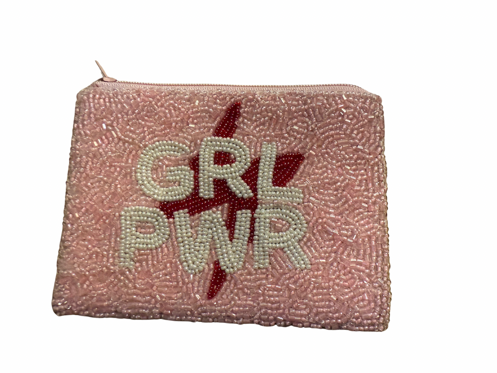 Girl Power Beaded Coin Purse