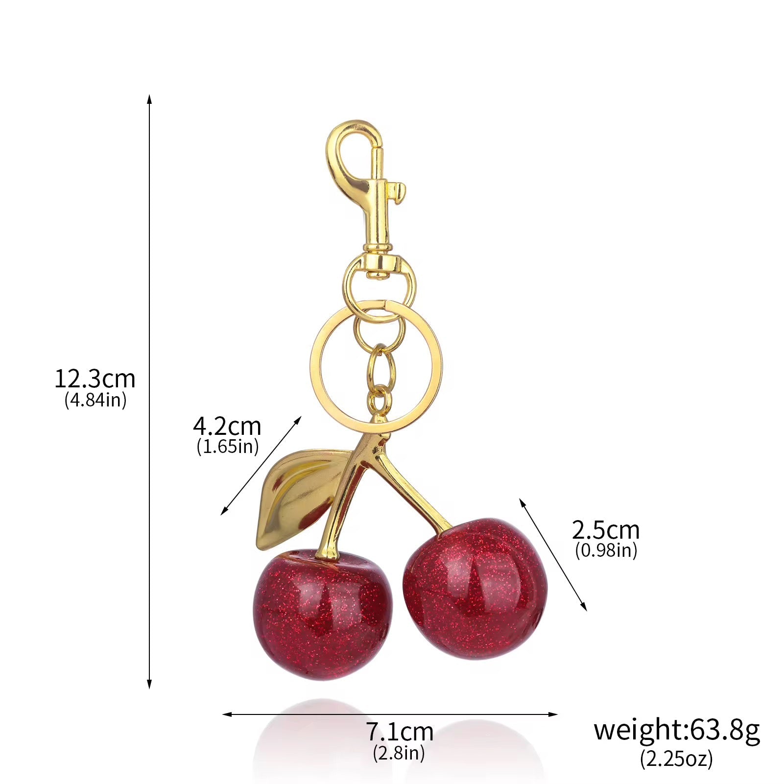 Sparkly Cherry Key Ring/ Bag Charm