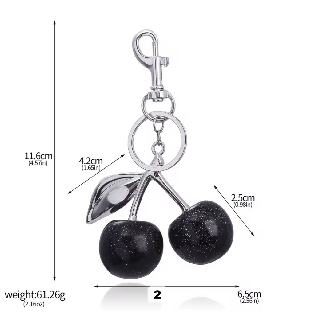 Sparkly Cherry Key Ring/ Bag Charm