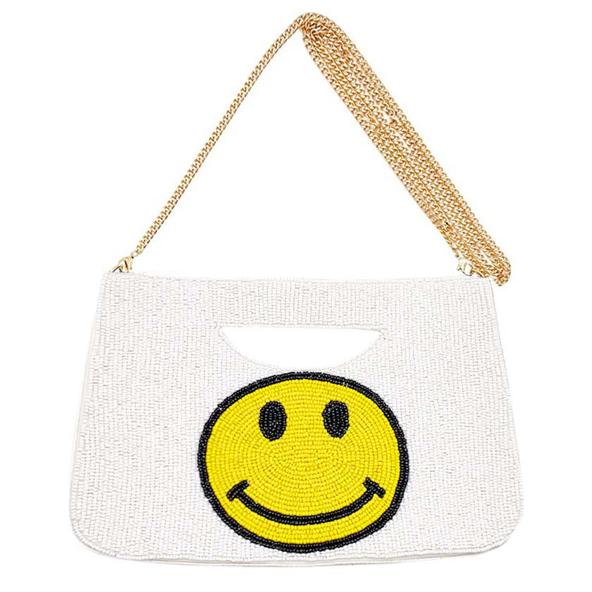 Smile Seed Beaded Tote Crossbody Bag