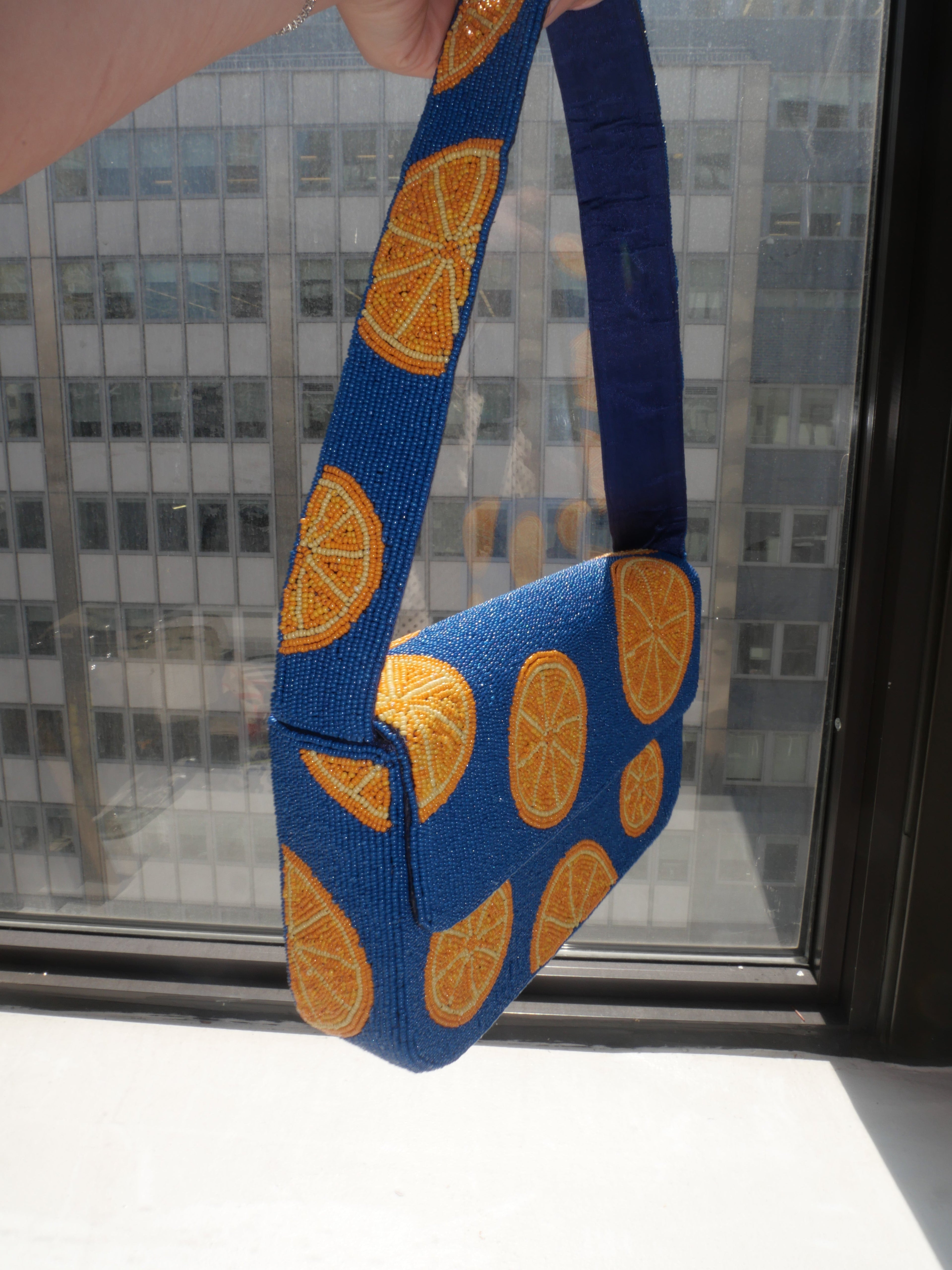 Beaded Aperol Inspired Shoulder Bag | Beaded Orange Summer Shoulder Purse