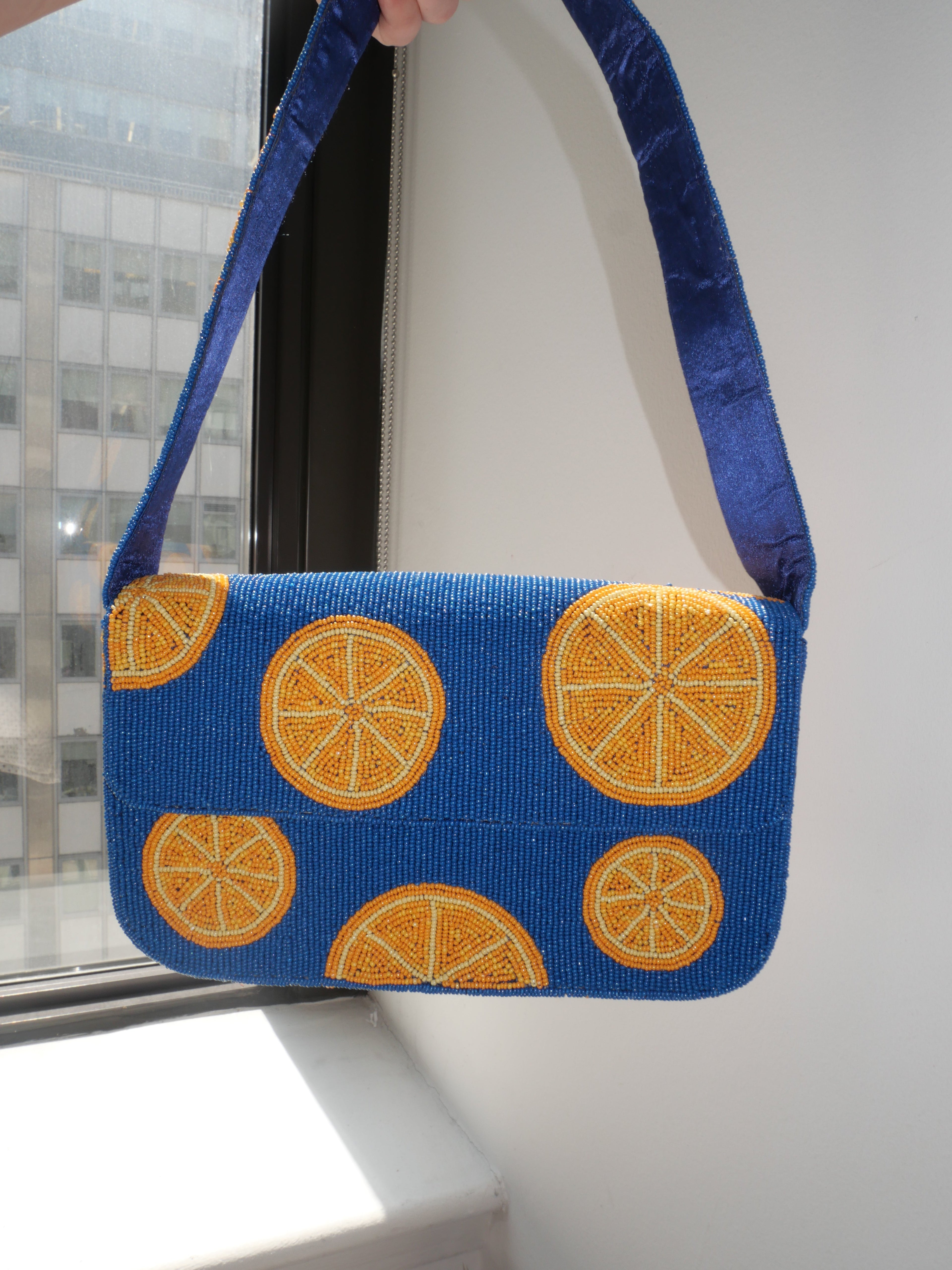 Beaded Aperol Inspired Shoulder Bag | Beaded Orange Summer Shoulder Purse