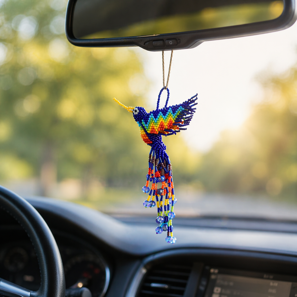 Large Hummingbird Seed Bead Handmade Ornament - Guatemala