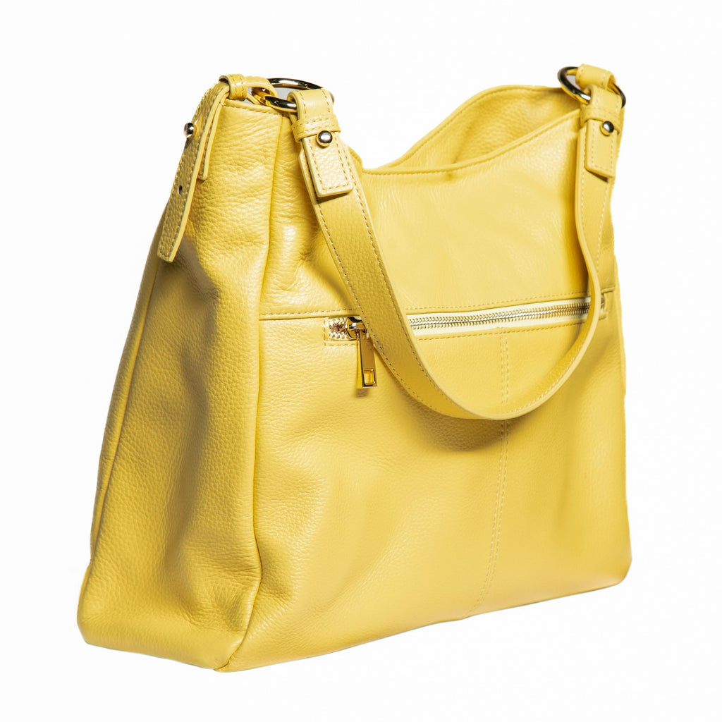 Sophia Full-Grain Leather Hobo Bag for Women – Shoulder & Crossbody Handbag