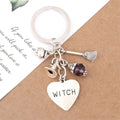 Witch Heart Charm Keychain