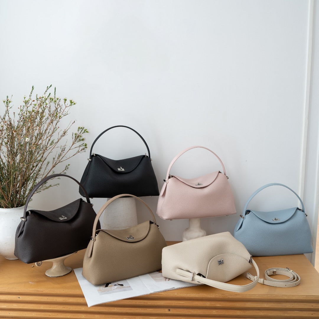 Genuine Leather Commuter Versatile Single-shoulder Women's Crossbody Bag, Simple, Large Capacity, Premium First-layer Cowhide Handbag