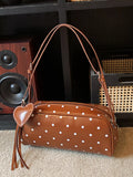 Polka Dot Leather Shoulder Bag
