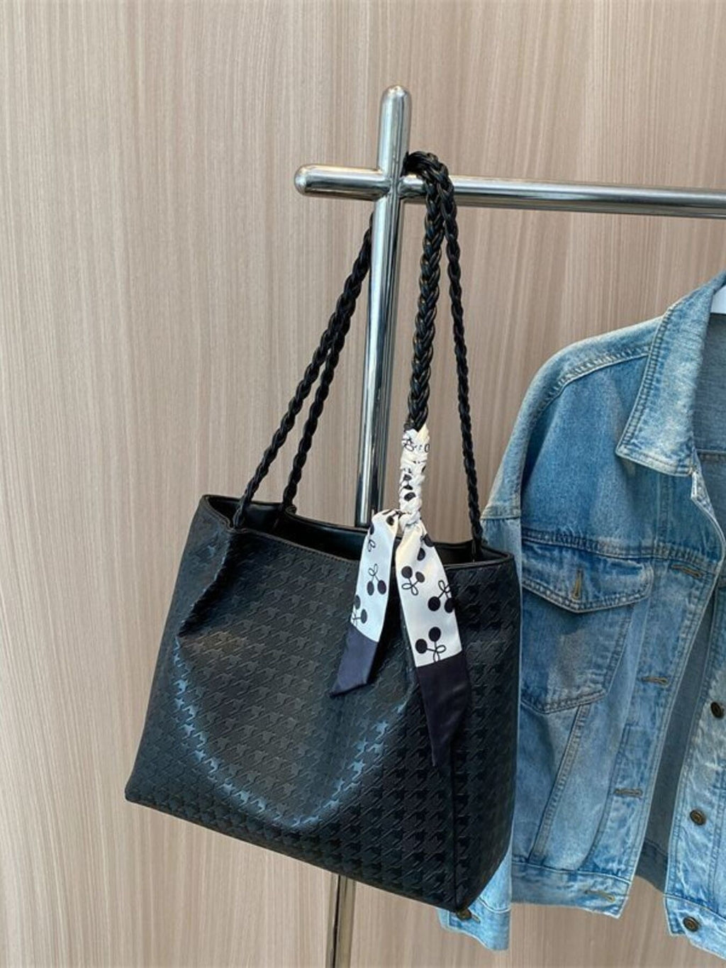 Braided Handle Tote Bag