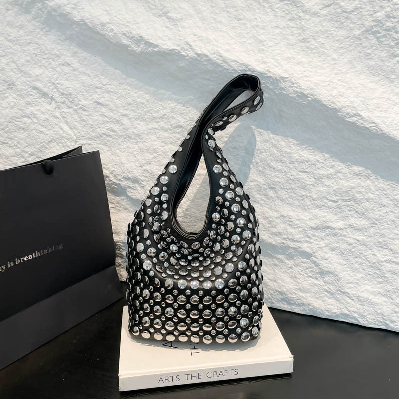 New Punk-style Studded Single-shoulder Bag