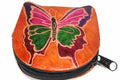 Butterfly Coin Purse Leather Small Zippered Change Bag