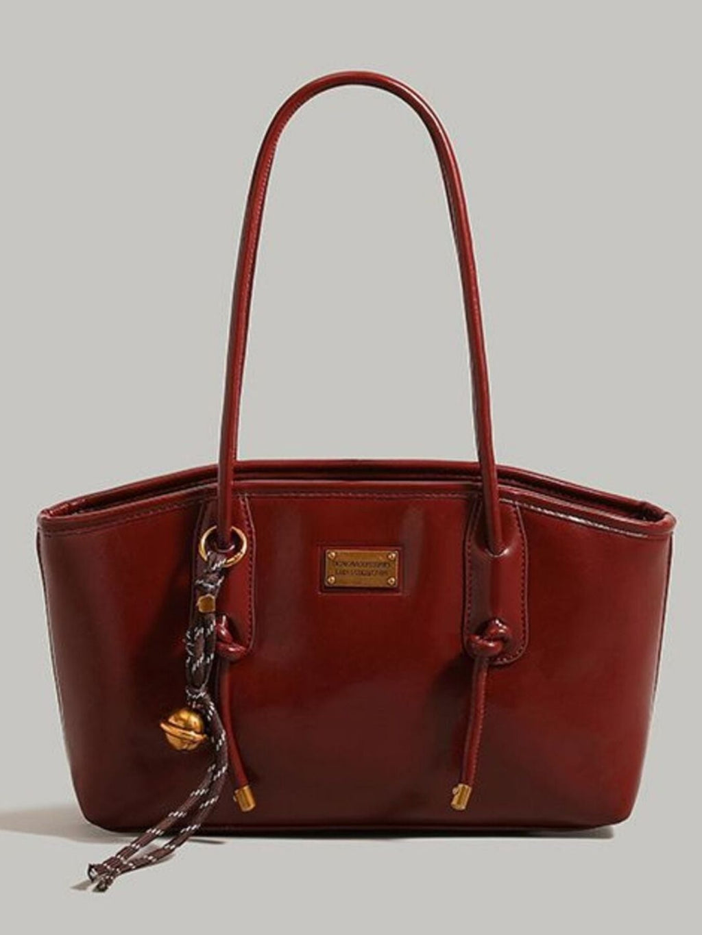 Leather Shoulder Bag with Knot Detail