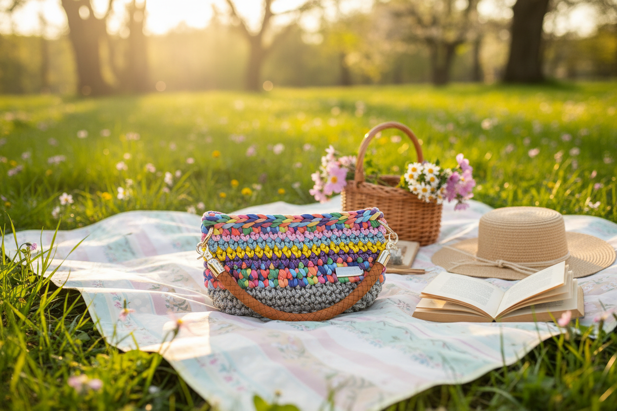 Sunbow Crochet Handbag — Handmade
