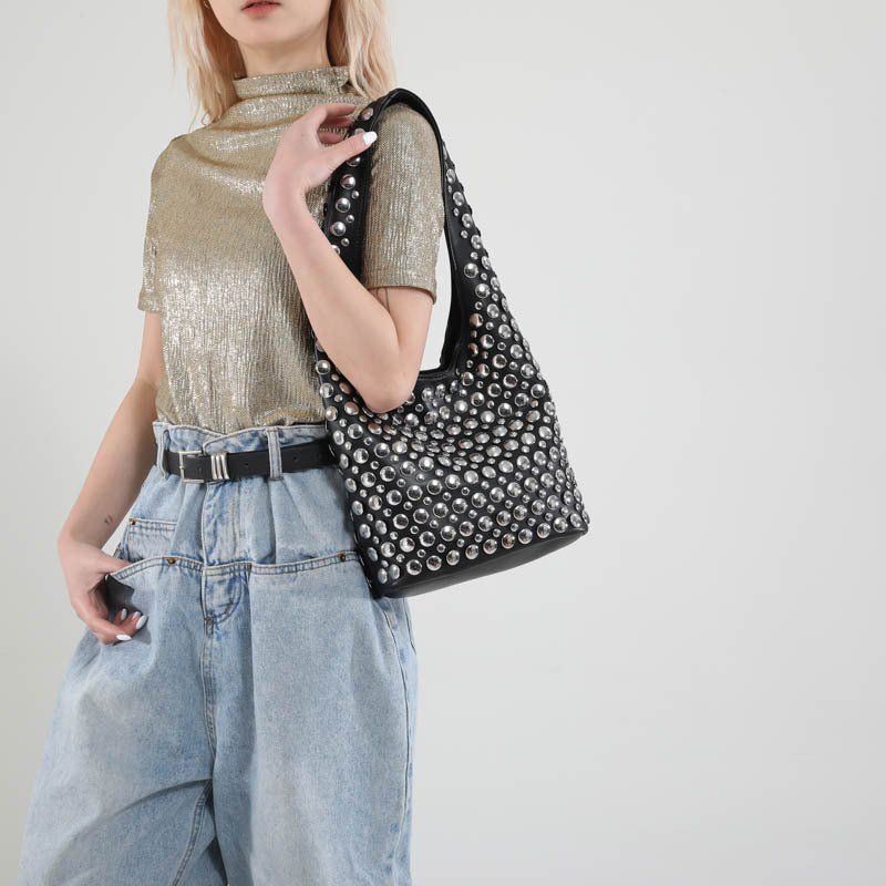 New Punk-style Studded Single-shoulder Bag