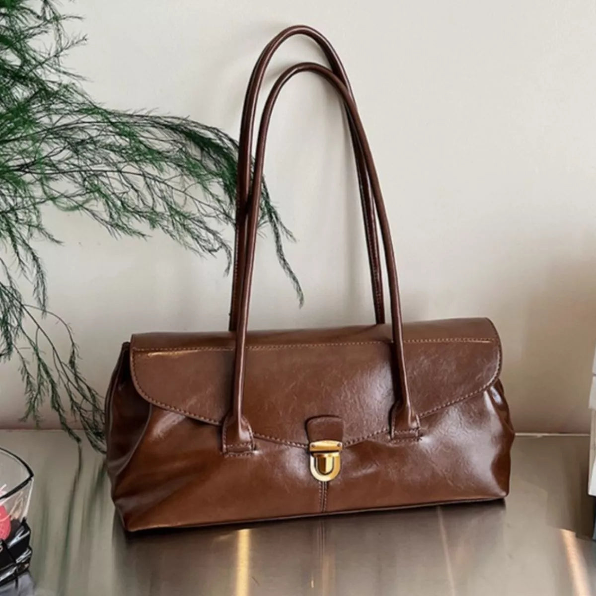 Vintage Style Leather Shoulder Bag