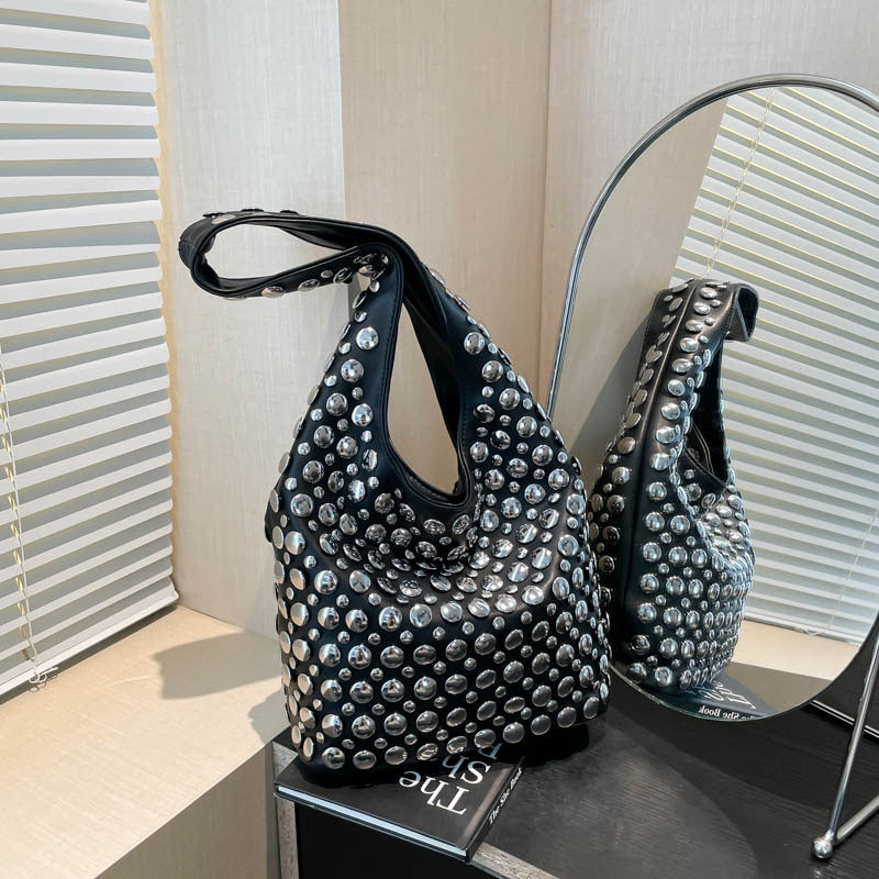 New Punk-style Studded Single-shoulder Bag