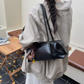 Leather Shoulder Bag with Charm