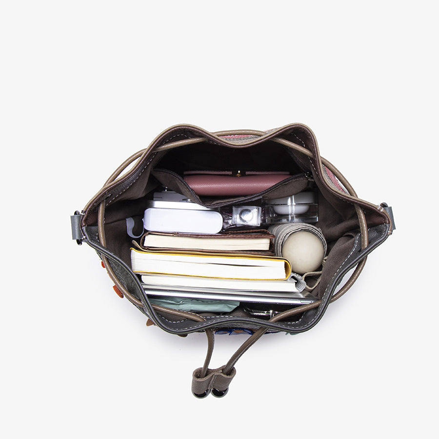 New Stylish Womens Genuine Leather Bucket Bag