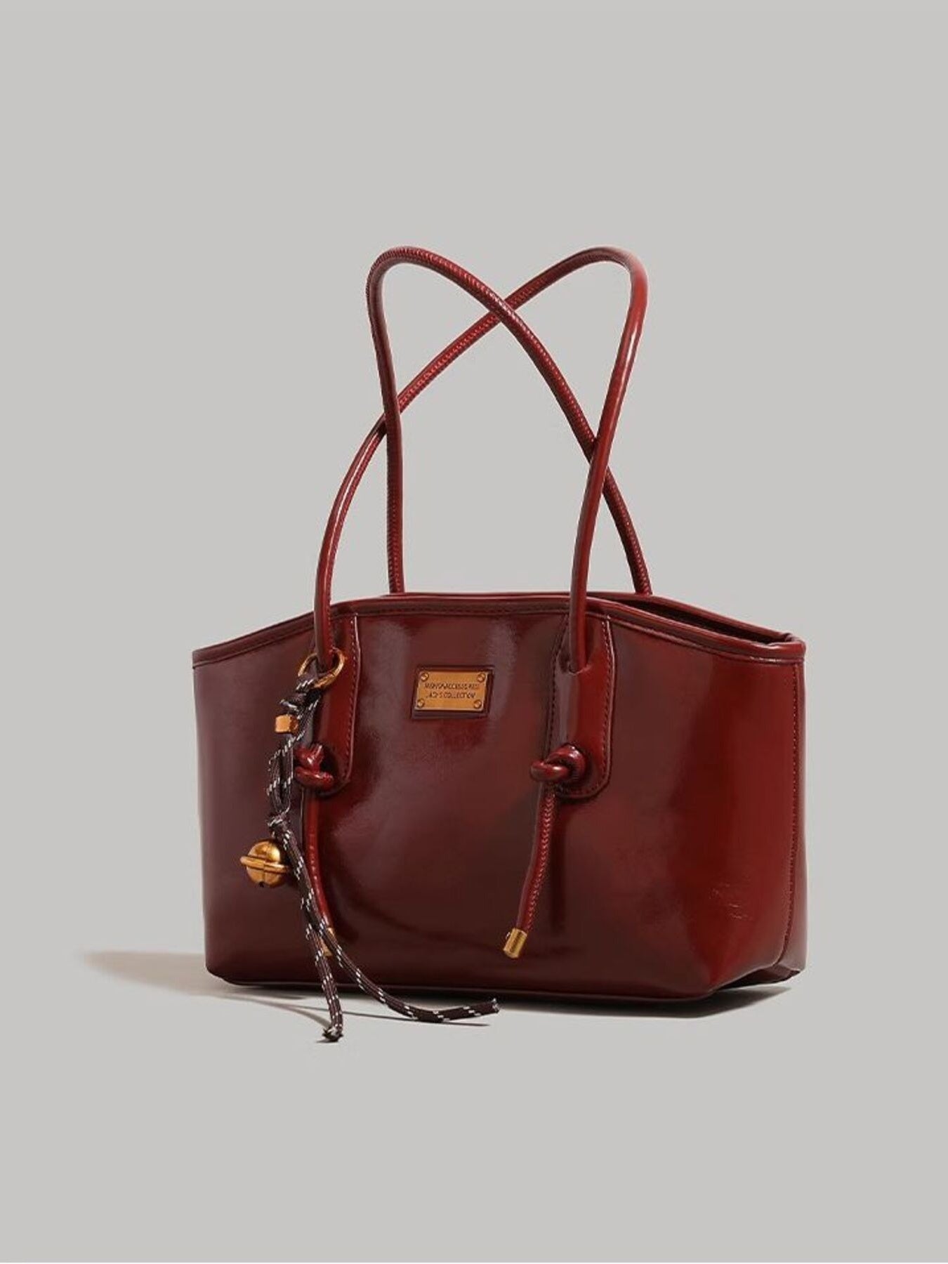 Leather Shoulder Bag with Knot Detail